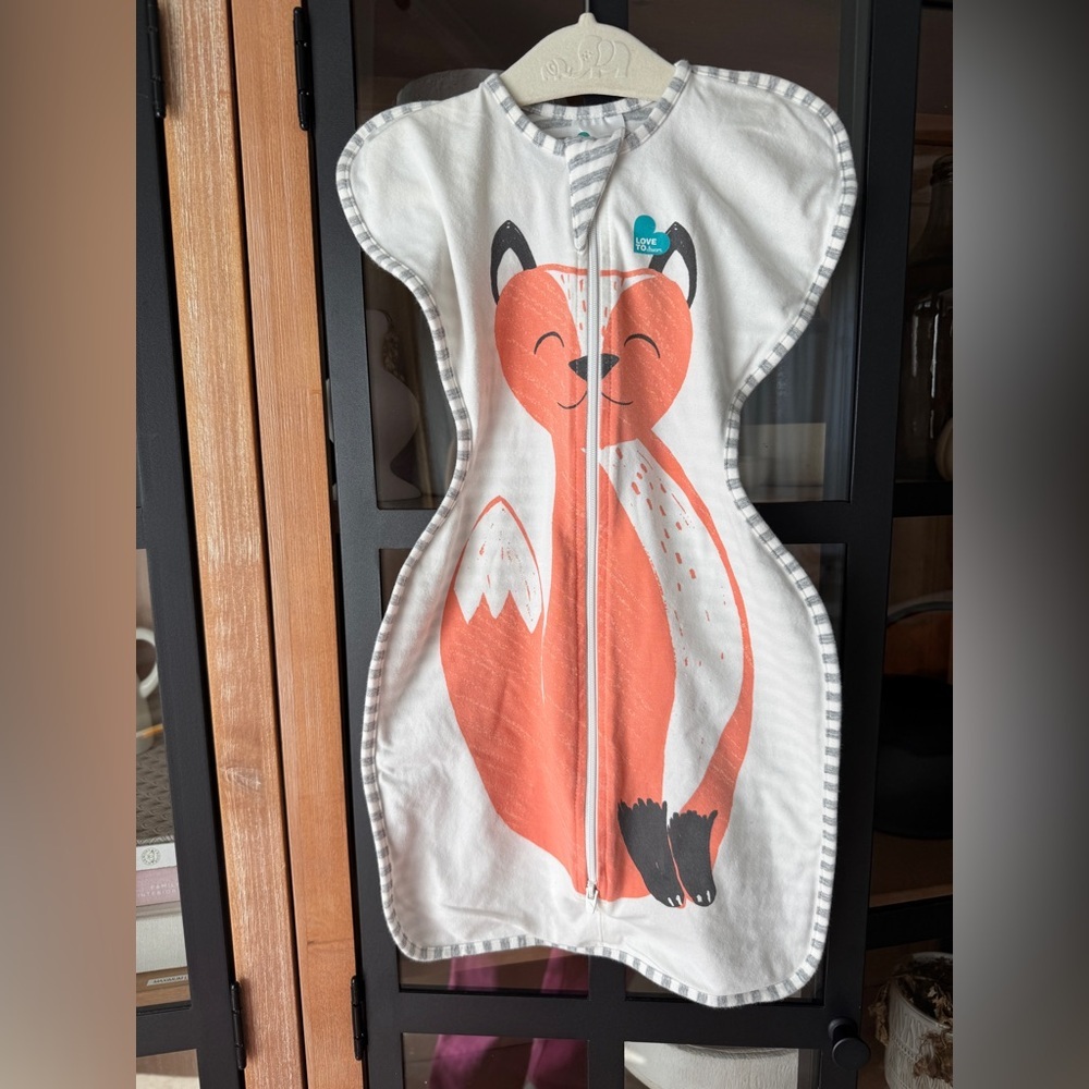Love to dream swaddle arms up unisex fox zip up baby girl boy small cotton sack
